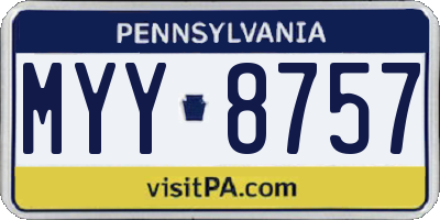 PA license plate MYY8757