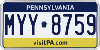 PA license plate MYY8759