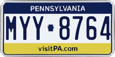 PA license plate MYY8764