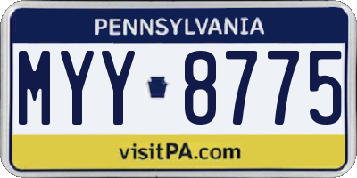PA license plate MYY8775