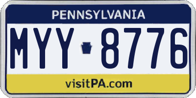 PA license plate MYY8776