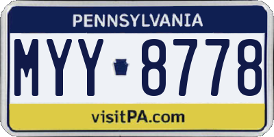 PA license plate MYY8778