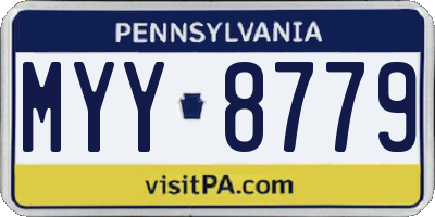 PA license plate MYY8779