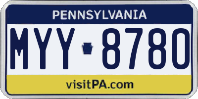 PA license plate MYY8780