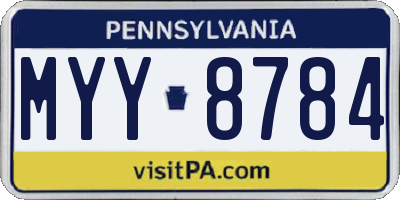 PA license plate MYY8784