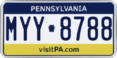 PA license plate MYY8788