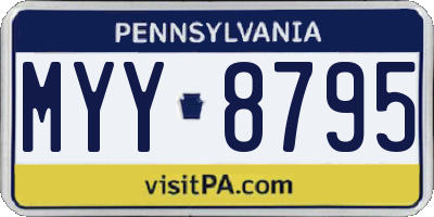 PA license plate MYY8795