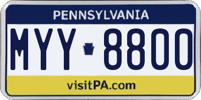 PA license plate MYY8800