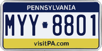 PA license plate MYY8801