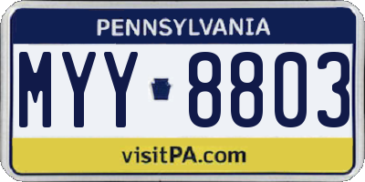 PA license plate MYY8803