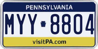 PA license plate MYY8804