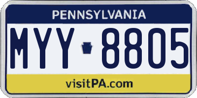 PA license plate MYY8805