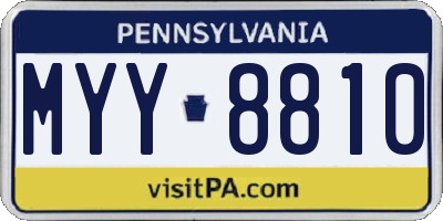 PA license plate MYY8810