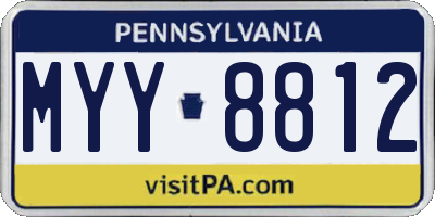 PA license plate MYY8812