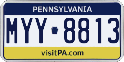 PA license plate MYY8813