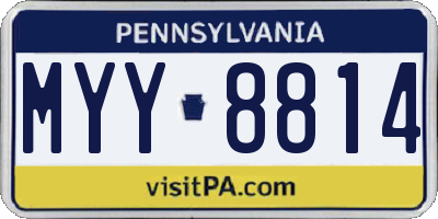 PA license plate MYY8814