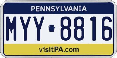 PA license plate MYY8816