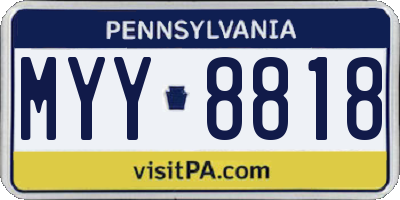 PA license plate MYY8818