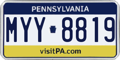 PA license plate MYY8819