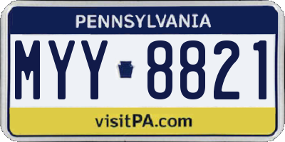PA license plate MYY8821