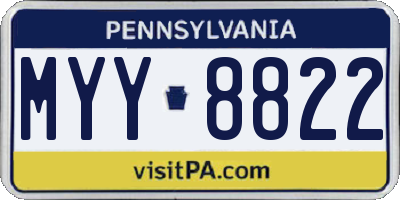 PA license plate MYY8822