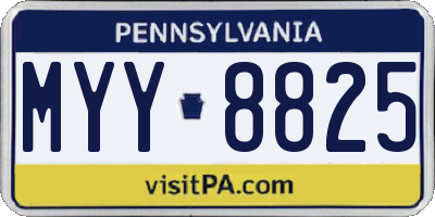 PA license plate MYY8825
