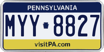 PA license plate MYY8827