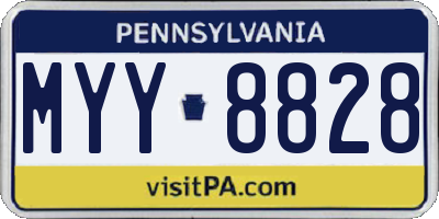 PA license plate MYY8828