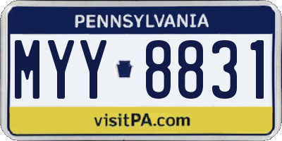 PA license plate MYY8831