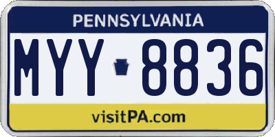 PA license plate MYY8836