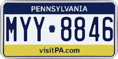 PA license plate MYY8846