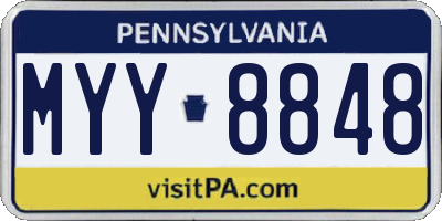 PA license plate MYY8848