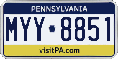 PA license plate MYY8851