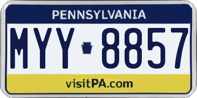 PA license plate MYY8857