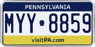 PA license plate MYY8859