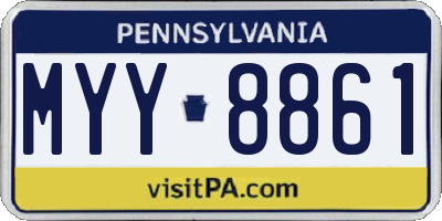 PA license plate MYY8861