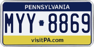 PA license plate MYY8869