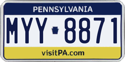 PA license plate MYY8871