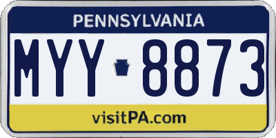 PA license plate MYY8873