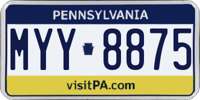 PA license plate MYY8875