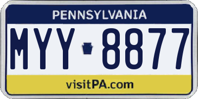 PA license plate MYY8877