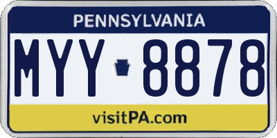 PA license plate MYY8878