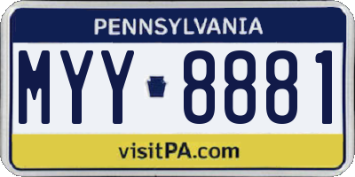 PA license plate MYY8881