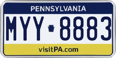 PA license plate MYY8883