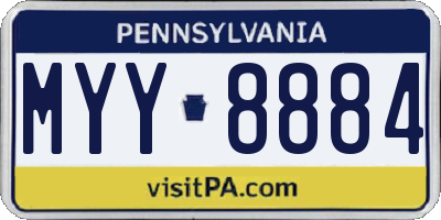 PA license plate MYY8884