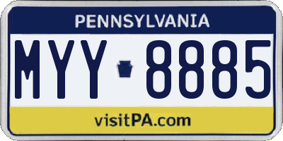 PA license plate MYY8885