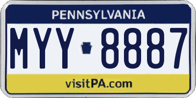 PA license plate MYY8887