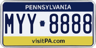 PA license plate MYY8888