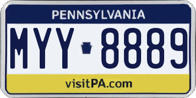 PA license plate MYY8889