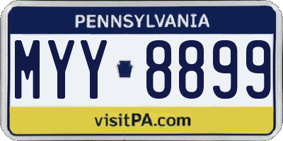 PA license plate MYY8899